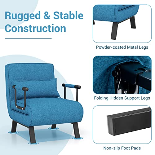 4-in-1 Convertible Sofa Bed with Adjustable Backrest