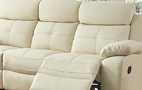 Cream Ivory Leather Reclining Sofa and Armchairs