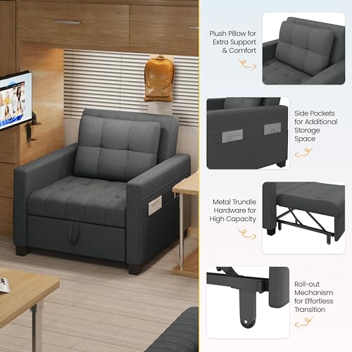 Convertible Sleeper Sofa Chair for Small Spaces