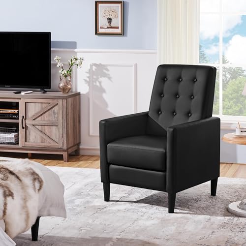 Yaheetech Black PU Leather Reclining Armchair