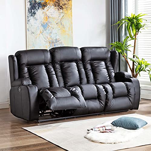 Caesar Luxury Bond Leather Recliner Sofa Set