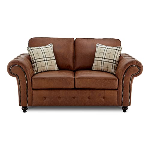Brown Leather 3+2 Seater Sofa Set