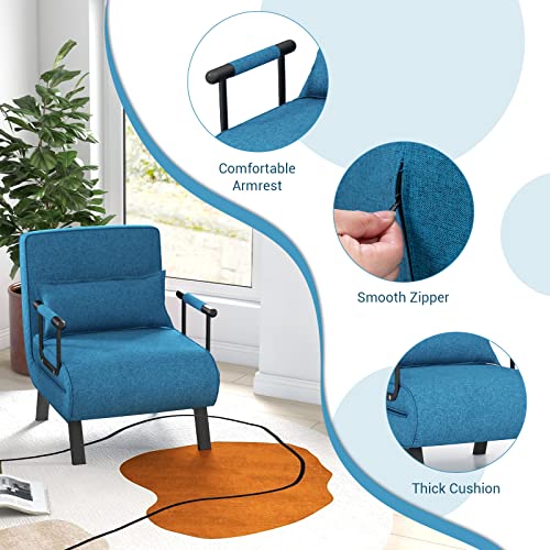 4-in-1 Convertible Sofa Bed with Adjustable Backrest