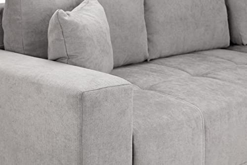 Cimiano Grey Corner Sofa Bed with Storage