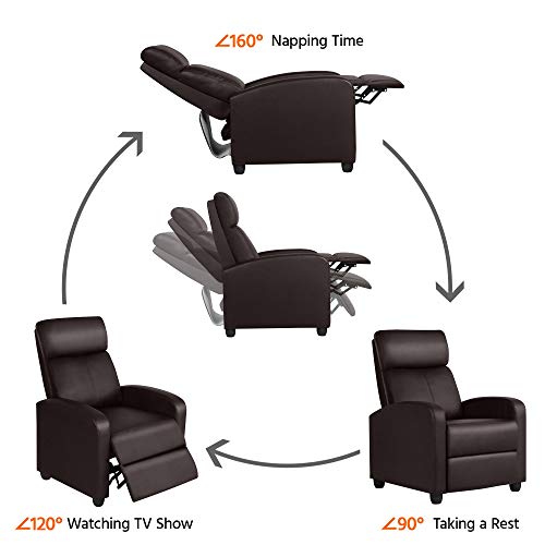 Yaheetech Adjustable PU Leather Recliner Armchair