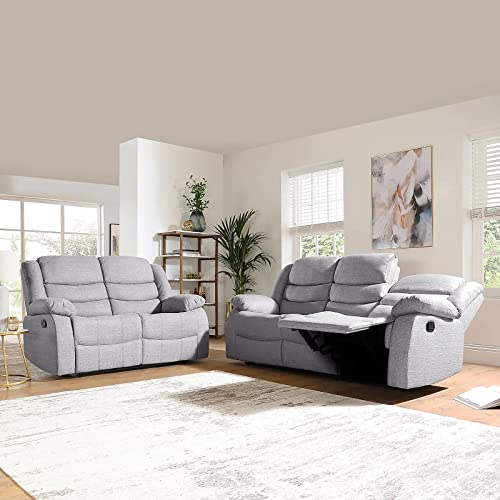SORRENTO Grey Fabric Recliner Sofa Set