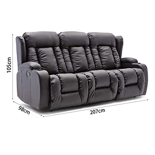 Caesar Luxury Bond Leather Recliner Sofa Set