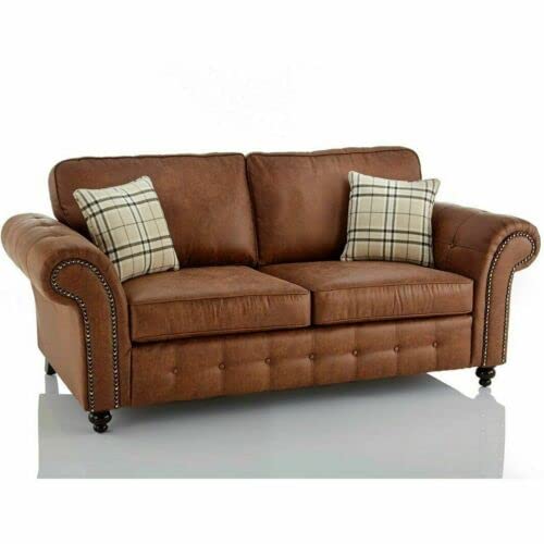 Brown Leather 3+2 Seater Sofa Set