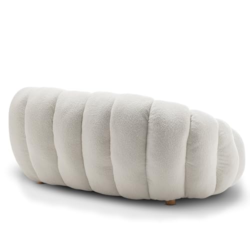 Cozy White Boucle 2-Seater Snuggle Sofa