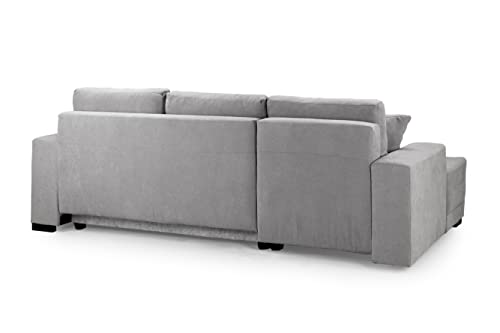 Cimiano Grey Corner Sofa Bed with Storage