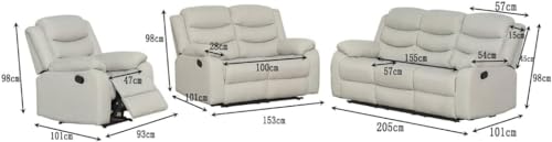 SORRENTO Grey Fabric Recliner Sofa Set
