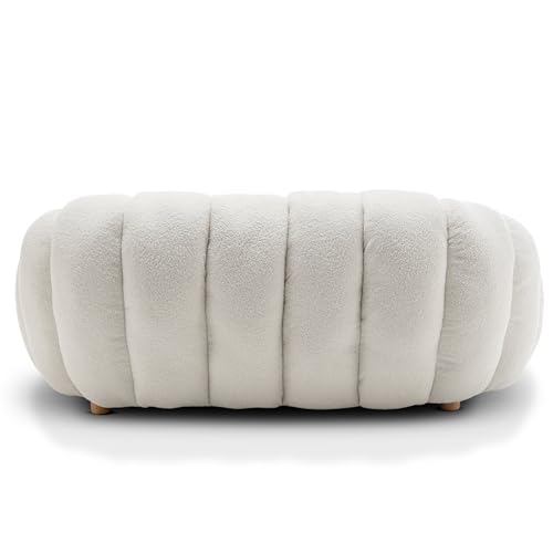 Cozy White Boucle 2-Seater Snuggle Sofa