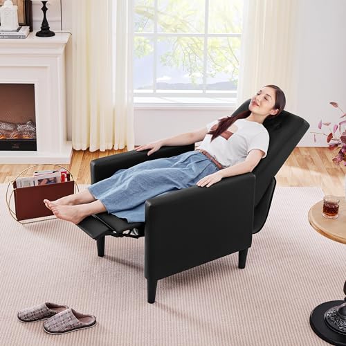 Yaheetech Black PU Leather Reclining Armchair