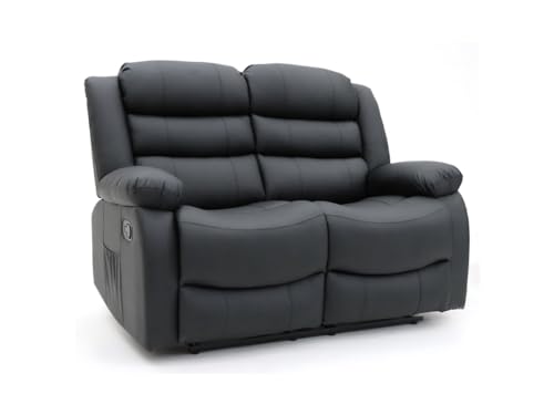 Sorrento Black Faux Leather Recliner Sofa Set