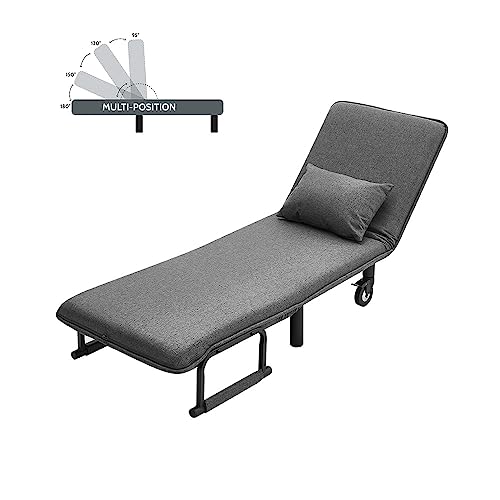 Convertible 3-in-1 Sofa Bed with Wheels - Grey