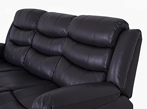 Roma Grey Leather 3-Seater Recliner Sofa