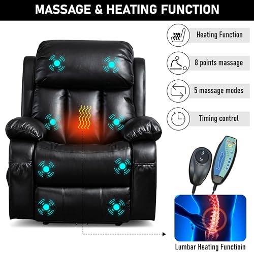 Blisswood Electric Massage Leather Recliner Armchair