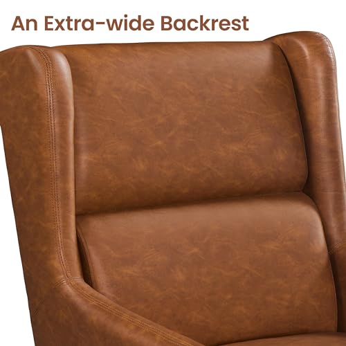 Yaheetech Brown PU Leather Accent Armchair