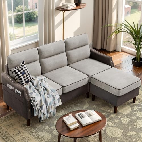 Shintenchi 78” L Shaped 3-Seat Sofa Couch