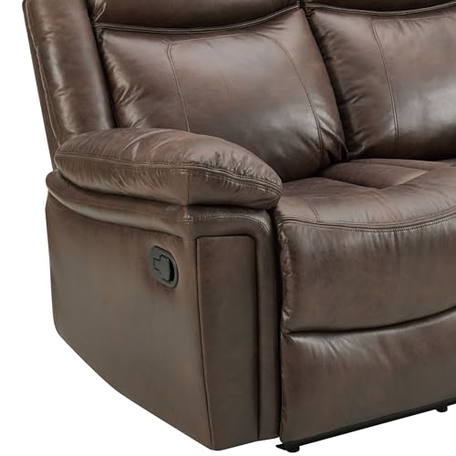 Brown Faux Leather 3-Seater Recliner Sofa