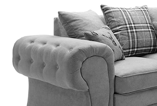 Elegant Grey L Shaped Corner Sofa for Living Room