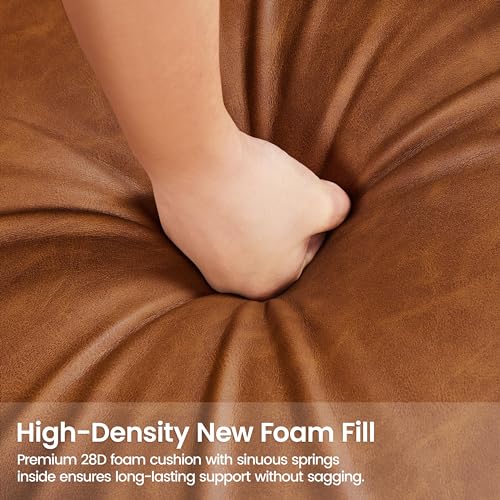 Yaheetech Brown PU Leather Accent Armchair