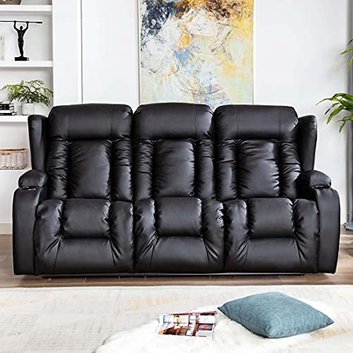 Caesar Luxury Bond Leather Recliner Sofa Set