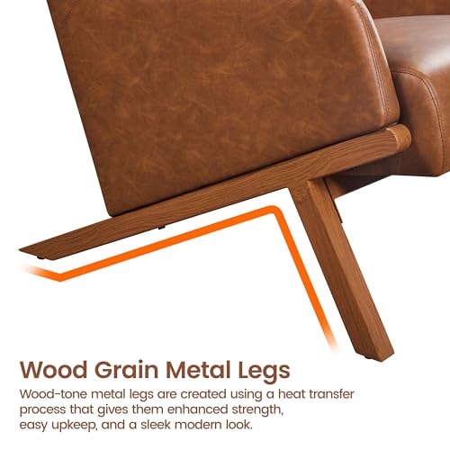 Yaheetech Brown PU Leather Accent Armchair