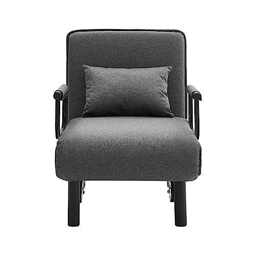 Convertible 3-in-1 Sofa Bed with Wheels - Grey