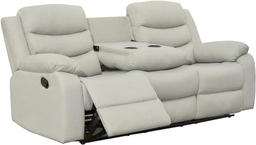 SORRENTO Grey Fabric Recliner Sofa Set