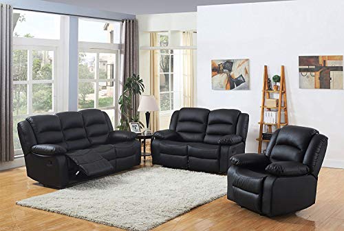 DProT Leather Recliner Sofa Suite - Adjustable Comfort