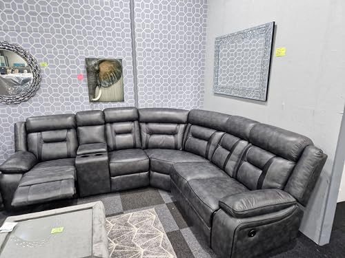 Elephant Grey Electric Recliner Corner Sofa