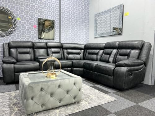 Elephant Grey Electric Recliner Corner Sofa
