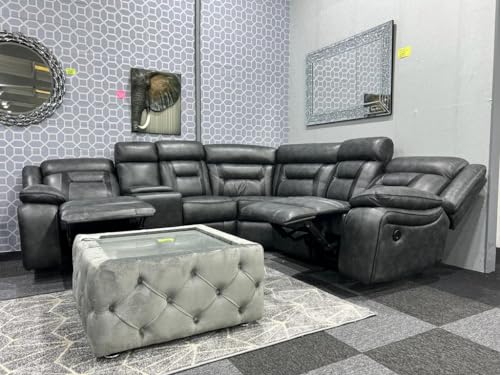 Elephant Grey Electric Recliner Corner Sofa