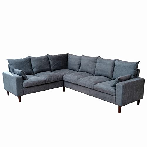 Panana Modern Grey L-Shape Sectional Sofa Set
