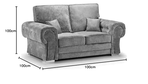 Verona Highback Grey Fabric Sofa Set