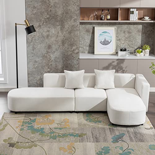 Modular L-Shaped Convertible Sofa with Ottoman