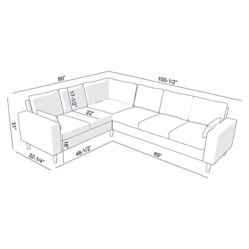 Panana Modern L-Shape Corner Sectional Sofa Set