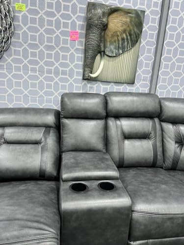 Elephant Grey Electric Recliner Corner Sofa