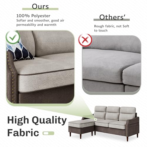 Shintenchi 78” L Shaped 3-Seat Sofa Couch