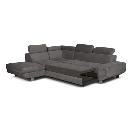 Artic Grey Corner Sofa Bed with Storage