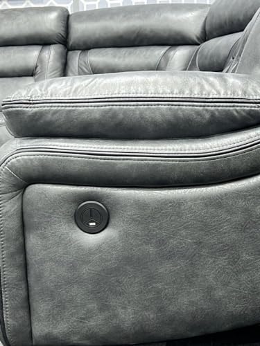Elephant Grey Electric Recliner Corner Sofa