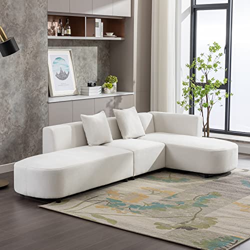 Modular L-Shaped Convertible Sofa with Ottoman
