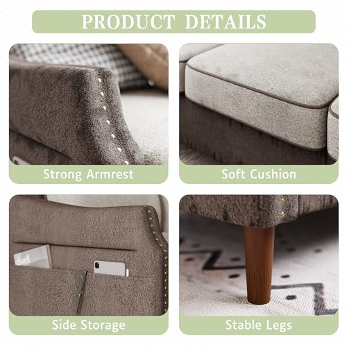 Shintenchi 78” L Shaped 3-Seat Sofa Couch