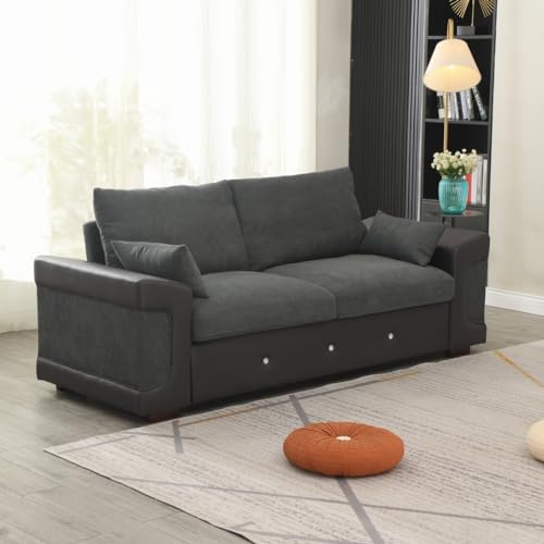 Dark Gray L-Shaped Corner Sofa with USB Port