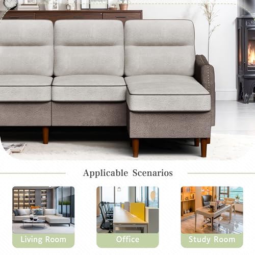 Shintenchi 78” L Shaped 3-Seat Sofa Couch