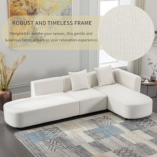 Modular L-Shaped Convertible Sofa with Ottoman