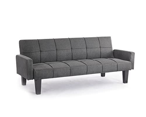 Tufted 3-Seater Sofa Bed - Dark Grey