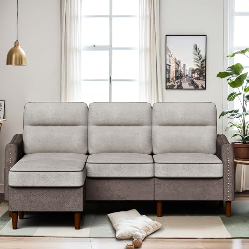 Shintenchi 78” L Shaped 3-Seat Sofa Couch