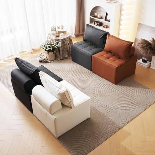 Beige Modular L-Shaped Sectional Sofa Set